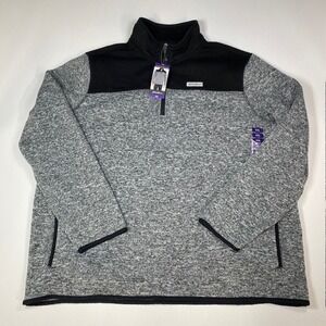 Eddie Bauer XXL 1/4 Zip Sweater Fleece Pullover Solid Black Gray‎ NWT